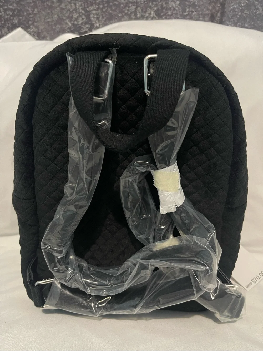 Vera Bradley Iconic Black Quilted Mini Backpack NWT - Picture 2 of 7